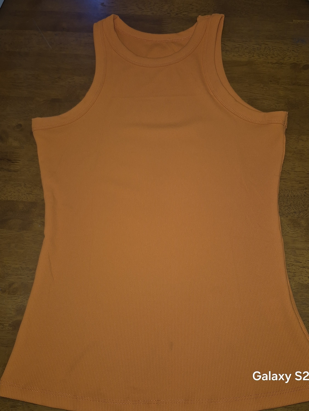 Sleeveless Ribbed Tank Top - Orange